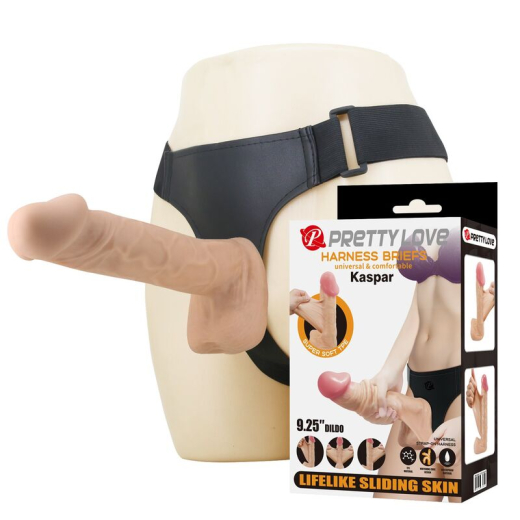 PRETTY LOVE - KASPAR HARNESS MIT FLEXIBLES DILDO 21 CM � 5 CM NAT�RLICH