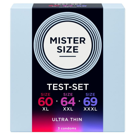 MISTER SIZE - MUSTERPACKUNG KONDOME GR�SSE 60-64-69 MM (3 EINHEITEN)