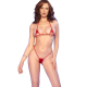 CHILIROSE - CR 4900 ROTER ZWEITEILIGER MIKRO-BIKINI MIT TR�GERN UND CUT-OUTS - EINHEITSGR�SSE
