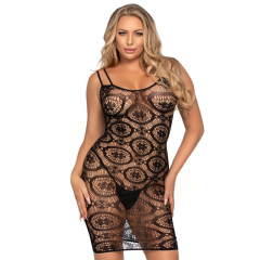 LEG AVENUE - DAISY CROCHET MINIKLEID, EINE GR�SSE