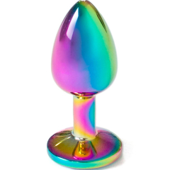 SECRETPLAY - BUTT PLUG AUS METALL REGENBOGEN, KLEINE GR�SSE 7 CM