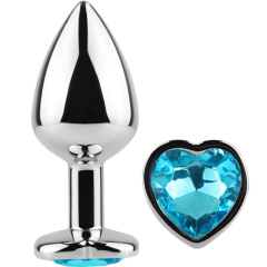 SECRETPLAY - BUTT PLUG AUS METALL, BLAUES HERZ, KLEINE GR�SSE 7 CM