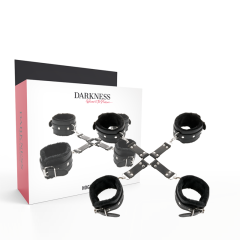 DARKNESS - LEDERHANDSCHELLEN F�R F�SSE UND H�NDE SCHWARZ