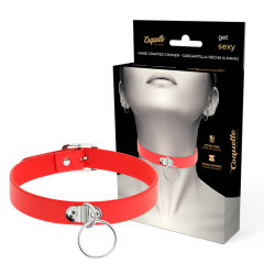 COQUETTE CHIC DESIRE - ROTE HALSKETTE AUS VEGANEM LEDER FETISCH-ACCESSOIRE F�R FRAUEN