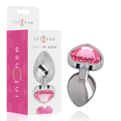 INTENSE - ALUMINIUM-METALL-ANAL-STECKER ROSA HERZ GR�SSE M