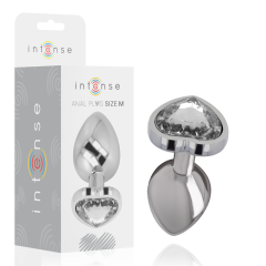 INTENSE - ALUMINIUM-METALL-ANAL-STECKER, WEISSES HERZ, GR�SSE M