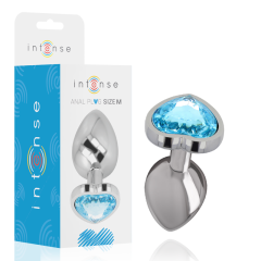 INTENSE - ALUMINIUM-METALL-ANAL-STECKER, BLAUES HERZ, GR�SSE M