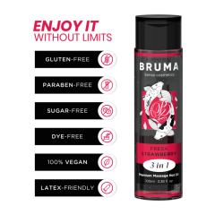 BRUMA - PREMIUM-MASSAGE�L MIT W�RMEEFFEKT, ERDBEERE-GESCHMACK 3 IN 1 - 100 ML
