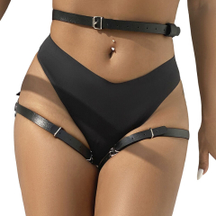 SUBBLIME - LEDER TAILLE UND BEIN HARNESS SCHWARZ EINE GR�SSE