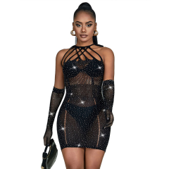 SUBBLIME - 952235 NETZKLEID MIT STRASS SCHWARZ EINHEITSGR�SSE