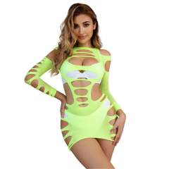 SUBBLIME - 952280 GR�N LANGRMELIGER ELASTISCHER NETZ-KLEID EINE GR�SSE