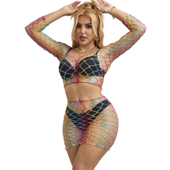 SUBBLIME - 952440 2-TEILIGER NETZ-SATZ LANGARM REGENBOGEN EINE GR�SSE