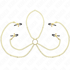 KINK - 4 Nippel- und Kitzlerklammern, verstellbar, Gold