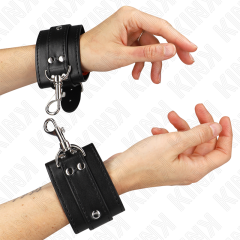 KINK - ABSCHLIE�BARE DUNGEON HANDGELENKSFESSELN SCHWARZ VERSTELLBAR 21-28 CM X 5,5 CM