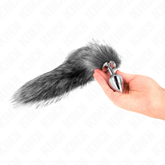 KINK - ANAL PLUG GR�SSE M 8 X 3,5 CM MIT KUNSTSTOFFSCHWANZ 40 CM GRAU