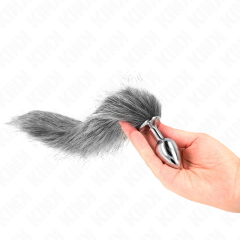 KINK - ANAL PLUG GR�SSE S 7 X 3 CM MIT KUNSTSTOFFSCHWANZ 40 CM GRAU