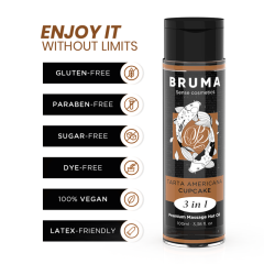 BRUMA - PREMIUM-MASSAGE�L MIT W�RMEEFFEKT, CUPCAKE-GESCHMACK 3 IN 1 - 100 ML