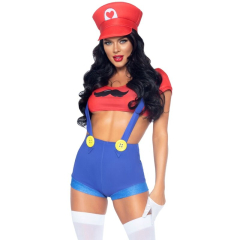 LEG AVENUE - SEXY KOST�M MARIO BROS ROT/BLAU M