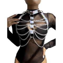 SUBBLIME - 953737 BRUSTGURT MIT RINGEN UND KETTEN SILBER EINE GR�SSE