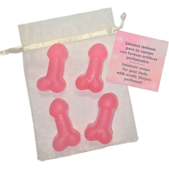 DIABLO PICANTE - 4 PARF�MIERTE MINISEIFEN IN PENISFORM, ROSA