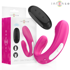 INTENSE - JANET DOPPELTER U-F�RMIGER STIMULATOR UND VIBRATOR MIT FERNBEDIENUNG ROSA
