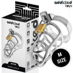 ADDICTED TOYS LOCKED - SILBERNES SCHLOSS PENISK�FIG METALL GR�SSE M