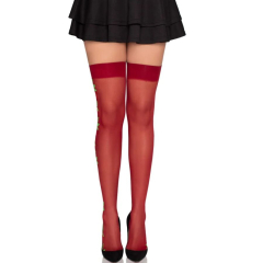 LEG AVENUE - 1957 STRUMPFHOSEN MIT ROTEN BLUMEN - EINHEITSGR�SSE