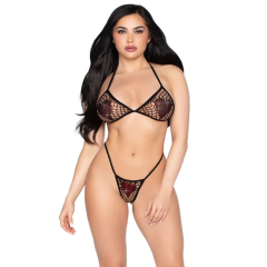 LEG AVENUE - 86147 NETZ-BH-TOP UND STRING-H�SCHEN, SCHWARZ - EINHEITSGR�SSE