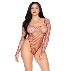 LEG AVENUE - 89377 HOCHGESCHNITTENER INDUSTRIELLER NETZBody, ROT - EINHEITSGR�SSE