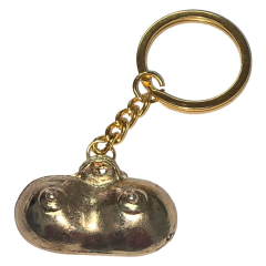 DIABLO PICANTE - GOLDENER METALL-SCHL�SSELANH�NGER MIT BR�STEN