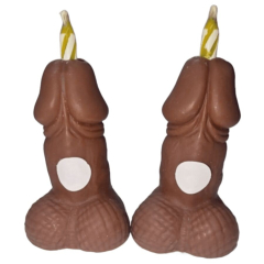 DIABLO PICANTE - PENIS-GEBURTSTAGSKERZEN MIT ZAHLEN, DUNKELT, 2 ST�CK