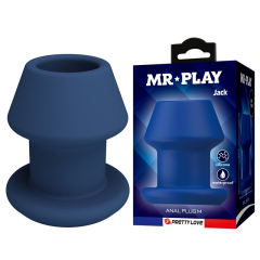 MR PLAY - JACK BLUE SILIKON-HOLZ-ANALPLUG GR�SSE M