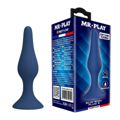 MR PLAY - BLAUER SILIKON-ANALPLUG SCHLANK GR�SSE S
