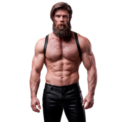 FETISH SUBMISSIVE ATTITUDE - R�CKENHARNESS AUS �KOLEDER F�R HERREN