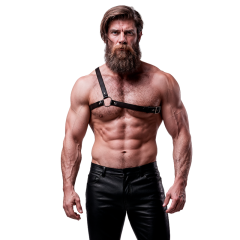 FETISH SUBMISSIVE ATTITUDE - HERREN HARNESS MIT GEKREUZTEN SCHULTERN AUS �KO-LEDER