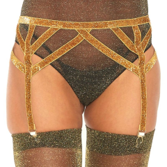 LEG AVENUE - ELASTISCHER STRUMPFG�RTEL AUS LUREX, EINE GR�SSE
