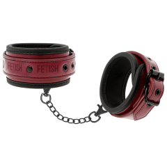 FETISH SUBMISSIVE DARK ROOM - KN�CHELHANDSCHELLEN AUS VEGANEM LEDER MIT NEOPRENFUTTER
